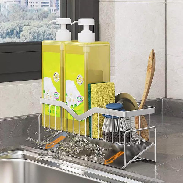 MINGFANITY Sponge Holder for Kitchen Sink, Quick Draining, SUS 304 Stainless Steel Sponge