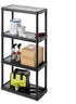Gracious Living 4 Shelf Fixed Height Solid Light Duty Storage Unit, 12 x 24 x 48" for Home, Garage, Black