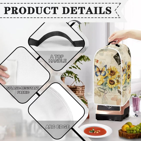 Blender Cover Kitchen Appliance Cover, Washable Coffee Machine Cover, Stand Mixer Cover with Top Handle, Butterfly