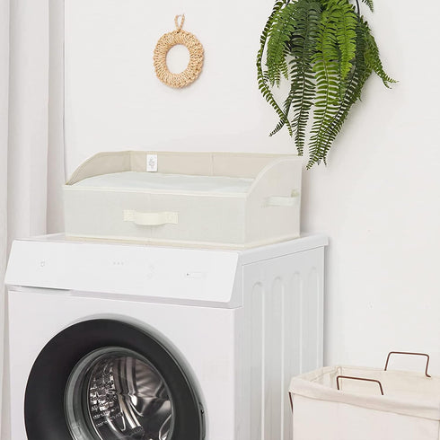GRANNY SAYS Shelf Storage Baskets, Clothes Storage Bin, Organizer and Storage Bins, Jumbo Trapezoid Boxes, Pearl White,