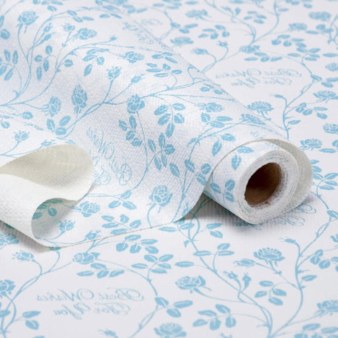 RAY STAR Shelf Liner, Non-Adhesive Wisteria Blue Floral Kitchen Cabinet Liner, Strong Grip Non-Slip Waterproof (12 Inch