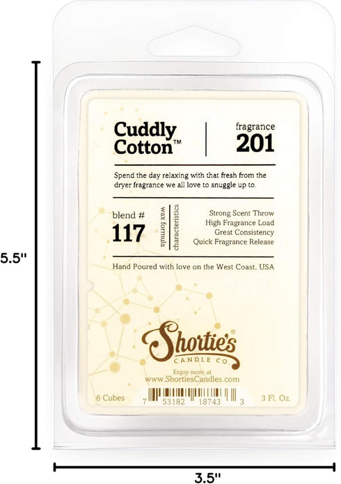 Cuddly Cotton Wax Melts, Highly Scented, 3 Oz., Clean Warmer Wax Cubes Collection, White