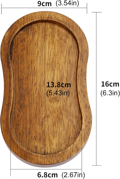 BINHAI Salt and Pepper Wood Mill Tray, Retro Colour Pepper Grinder Rest, Work Surface and Dining Table Protector