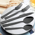LIANYU 20-Piece Black Silverware Set with Tray - Stainless Steel Flatware Cutlery Set for 4 - Dishwasher Safe