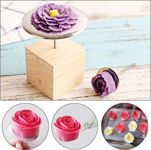12 PCS Cake Decorating Supplies, Woohome 8 PCS Cake Flower Nail, 2 PCS Flower Lifters, 1 PCS Icing Dispensers