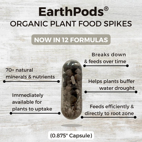 100 EarthPods Organic Fruit Tree & Citrus Fertilizer Spikes Plant Food Capsules - Made in USA