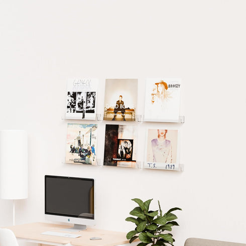 15" Storage,Pack 2 Cq acrylic Clear Floating Bookshelf for Kids Room - Invisible Hanging Wall Mounted U Shaped Shelf