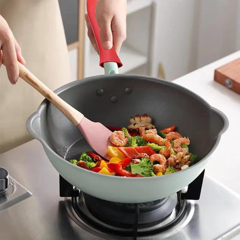 2 Pack Silicone Pan Handle Sleeve, Heat Resistant Cast Iron Skillet Handle Covers for Kitchen