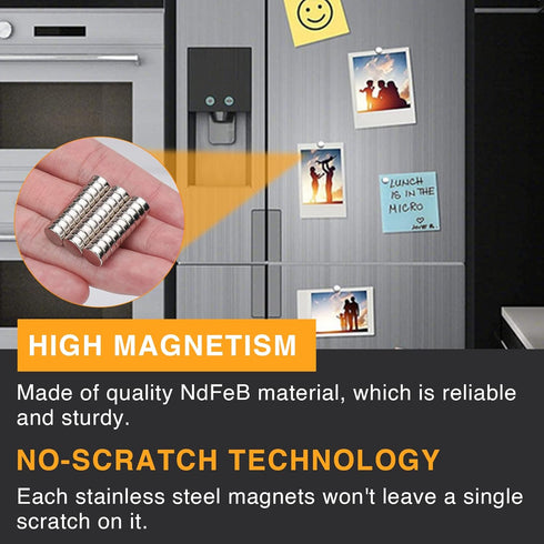 TRYMAG Small Refrigerator Magnets, 300Pcs Tiny Neodymium Magnets, Multi-Use Round Rare Earth Magnets for Office and