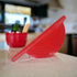 Hand Held Plastic Pot Drainer, Pasta Noodle Veggie Strainer with Handle - Fits up to 9" Pot, Red