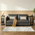 Vovonusy ET-P-BK1 Wood Pedestal Small TV Trays for Eating, C Shaped End Table Storage Bag, Sofa Side Table Couch Desk