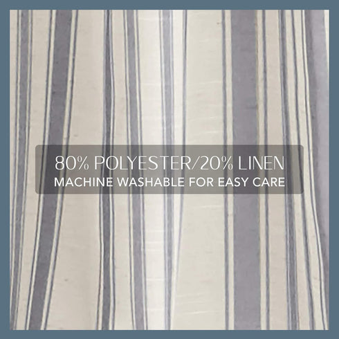 Elrene Home Fashions Hampton Stripe Sheer Window Curtain, 52" x 84" (1 Panel), Grey Color