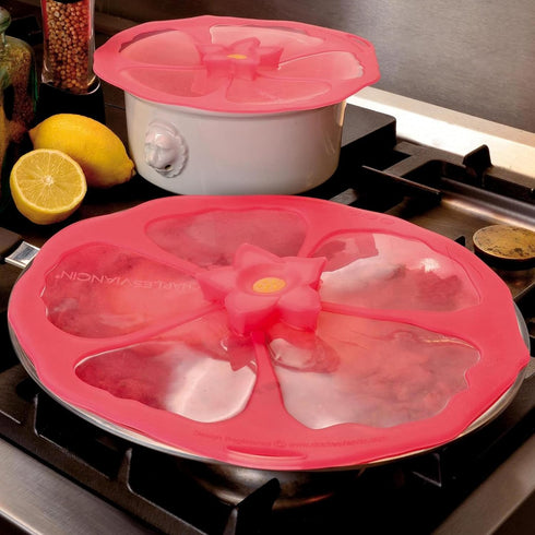 Charles Viancin Hibiscus Silicone Lid, 8''/20cm, Airtight Seal, BPA-Free, Oven, Microwave, Freezer Safe