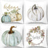 PSDWETS Autumn Decorations Pumpkin Pillow Covers Set of 4, Fall Decor Grateful Thanksgiving Throw Pillow Covers Cushion