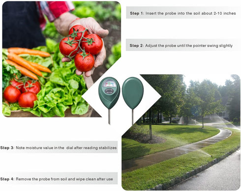 XLUX Long Probe Deep Soil Moisture Meter, Water Monitor Indicator Sensor for Indoor & Outdoor Large Pot Plants