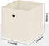 Foldable Storage Cubes Bins ,11 Inch Cloth Storage Cube Fabric Storage Box Cubes Organizer Baskets with Dual Handles for Home Organizer Set of 6 (Creamy-White)