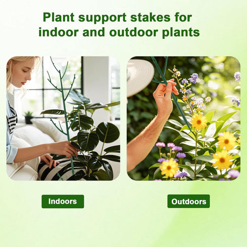 PERSZEN 15 Pack Stackable Plant Support Stakes, Garden Trellis for Climbing Plants Indoor and Outdoor Use, Plant