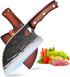 ROCOCO 6.5" Serbian Chef Knife, Full Tang Japanese Butcher Knife with Sheath for Kitchen, Outdoor BBQ, Camping Gift