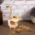 Coffee Dessert Spoon Set, 6PCS Gold Swan Base Holder, Stainless Steel Small Spoons for Ice Cream Cake Coffee
