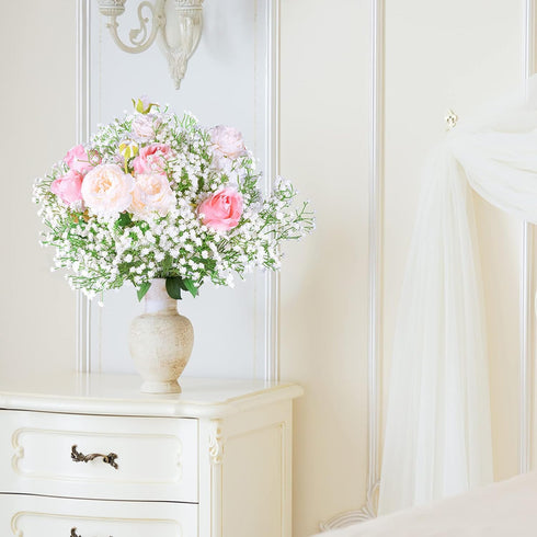 12 Pcs Babys Breath Artificial Flowers, Real Touch Gypsophila for Wedding Party Home Garden Decoration