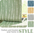 jinchan 95% 84 inch Set 2 Blackout Bohemian Moon Phase Print Bedroom Curtains Long sage Green Pole Pocket Rear tab
