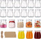 6.7oz Small Glass Jars 20Pack, Clear Glass Pudding Jars with PE Lids
