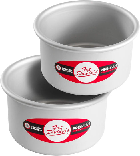 Fat Daddio's 2 Piece Set Anodized Aluminum Round Cake Pans, 5 x 3 Inch