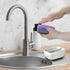 Countertop 2 MyGift Modern White Resin Sponge Holder for Kitchen Sink, Dish Sponge Holder with Compartments and Marble