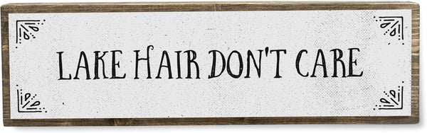 Lake Wood Signs, Medium - Wood And Metal, Lake Hair Don’t Care