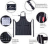 Aprons for Women and Men - Kitchen Chef Apron with 3 Pockets, Adjustable Bib Apron, 32" x 28" - Black/White