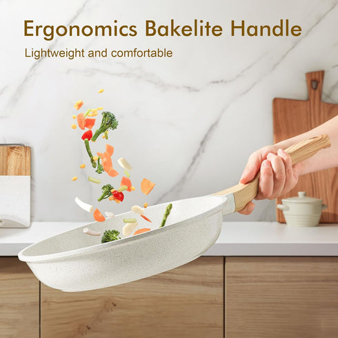 12.5 Inch SENSARTE Nonstick Ceramic Frying Pan Skillet, Omelet Pan, Healthy Non Toxic Chef Pan, Induction Compatible