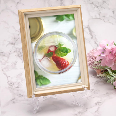 uxcell 6Pcs 6.8" Plastic Folding Easel Plate Holder, Clear Display Stand for Decorative Plates, Picture Frame