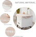 24 Inch Round Linen Light Coffee Small Tablecloth Farmhouse Embroidered Bedside Table Cover Washable Wrinkle Resistant