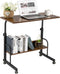 SIDUCAL Portable Laptop Desk, Mobile Laptop Cart Adjustable Height, Rolling Computer Cart