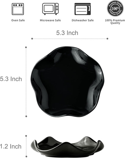 Cute Black Ceramic Spoon Rest for Kitchen Counter, 5.3" Spatula Holder for Multiple Utensils, Farmhouse Decor