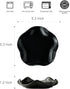Cute Black Ceramic Spoon Rest for Kitchen Counter, 5.3" Spatula Holder for Multiple Utensils, Farmhouse Decor