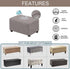 JHLD Waterproof Ottoman Cover Rectangle, Stretch Velvet Soft Ottoman Slipcovers Fit Folding Storage Stool with Elastic