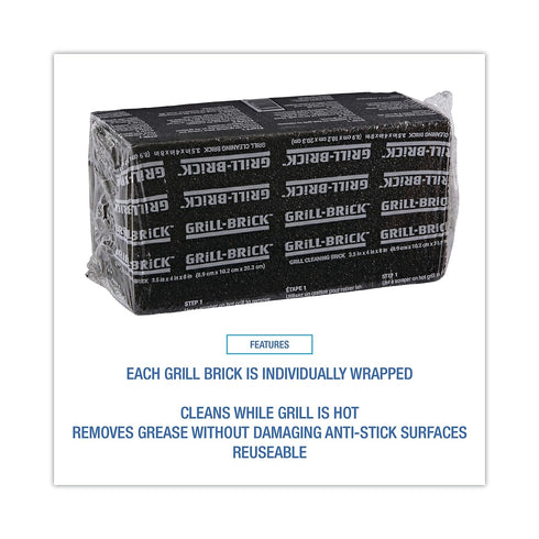 3M GB12, 12 Pack 3.5 4 8 Commerical Grill-Brick Grill Cleaner of in x in x in Grill Bricks, Heavy Duty, Cleans Away
