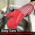 Silicone Oven Mitts - Heat Resistant 932? with Waterproof & Non-Slip Kitchen Mittens, Set of 2 Extra Long Gloves for