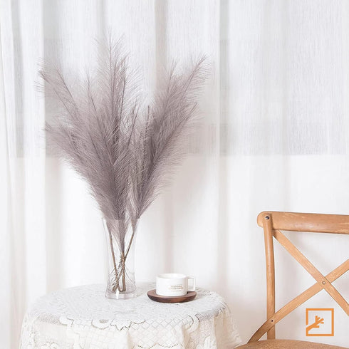 ZIFTY 7-Pcs Faux Pampas Grass, 38"/3.1FT Large Tall Fluffy Artificial Flower for Vase Filler Home Decor (Grey)