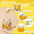 Funnymoom 50 Set 1.5 oz Mini Honey Jars Party Favors in Bulk Hexagon Glass Honey Jar with Dipper Bee Charms Thank You