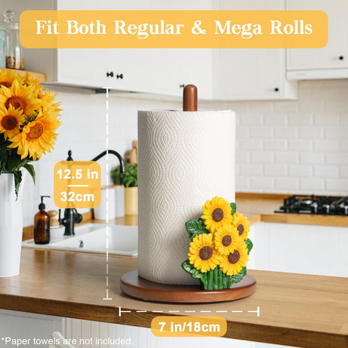 Countertop Country Counter Sunflower Paper Towel Holder Sunflower Kitchen Decor Accessories Gift for Women Yellow Cute