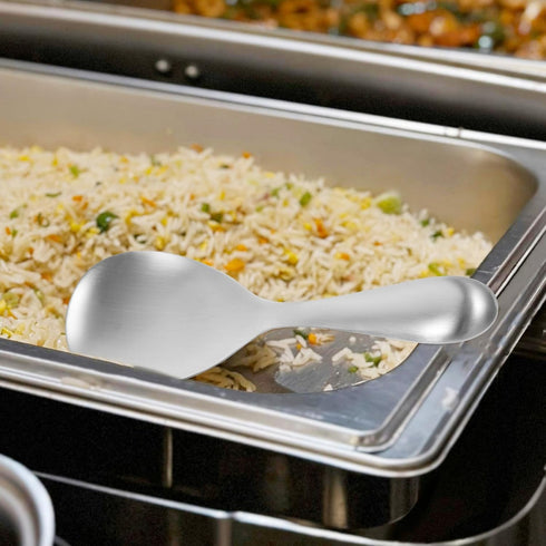 Rice Paddle Spoon Set, 2pcs Stainless Steel Non Stick Rice Scooper, Spatula, Serving Spoon for Rice Cooker