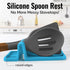 Zulay Kitchen Silicone Utensil Rest with Drip Pad, BPA-Free, Heat-Resistant Spoon Holder, Blue