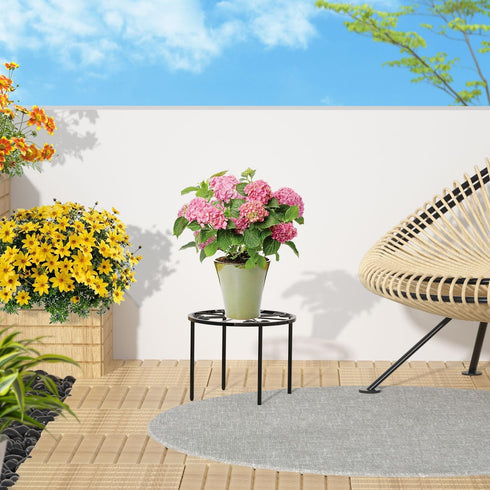 1 PCS-7.9 bussdis Plant Stand IN Flower Pot Stand Plant Rack for Indoor and Outdoor Courtyard Gardens Black