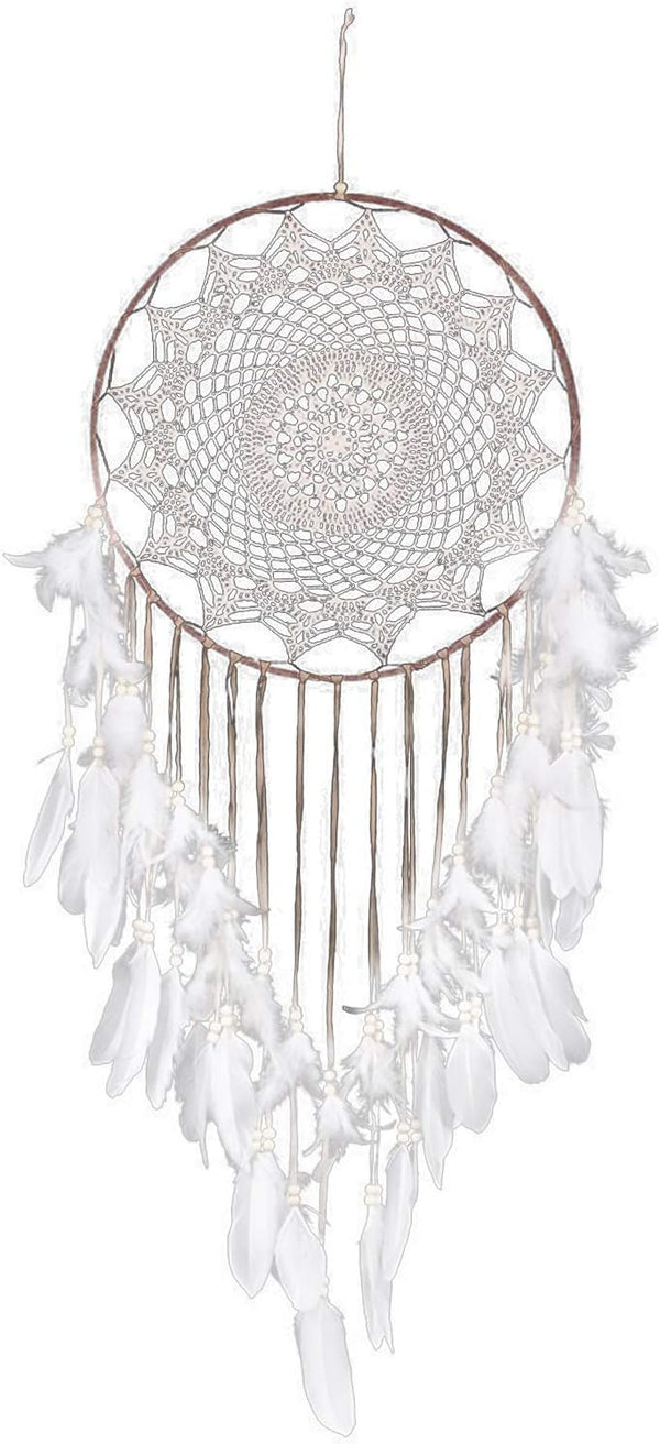 Tvoip Dream Catcher - Handmade Feather Dreamcatchers for Wall Hanging, Bedroom Home Decoration (Dia 15.75inch)