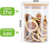 4 Pack Glass Storage Jars with Airtight Bamboo Lid - 27 OZ Kitchen Canisters for Coffee, Dry Goods, Spices
