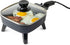 HomeCraft 7-Inch Electric Non-Stick Skillet, Adjustable Temperature Control, Cool-Touch Handle & Tempered Glass Lid for