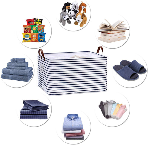 Hinwo 70L Extra Large Storage Bins, 2-Pack Closet Organizers and Storage, Foldable Clothes Storage Baskets with Handles
