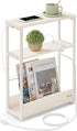 VASAGLE Side Table with Charging Station, Narrow End Table, 3-Tier Nightstand, Sofa